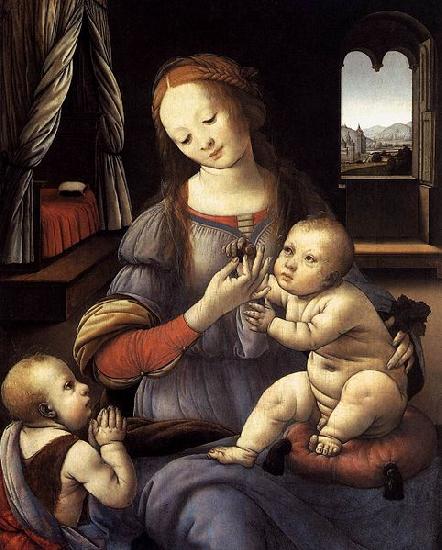 LORENZO DI CREDI Madonna with the Christ Child and St John the Baptist Sweden oil painting art